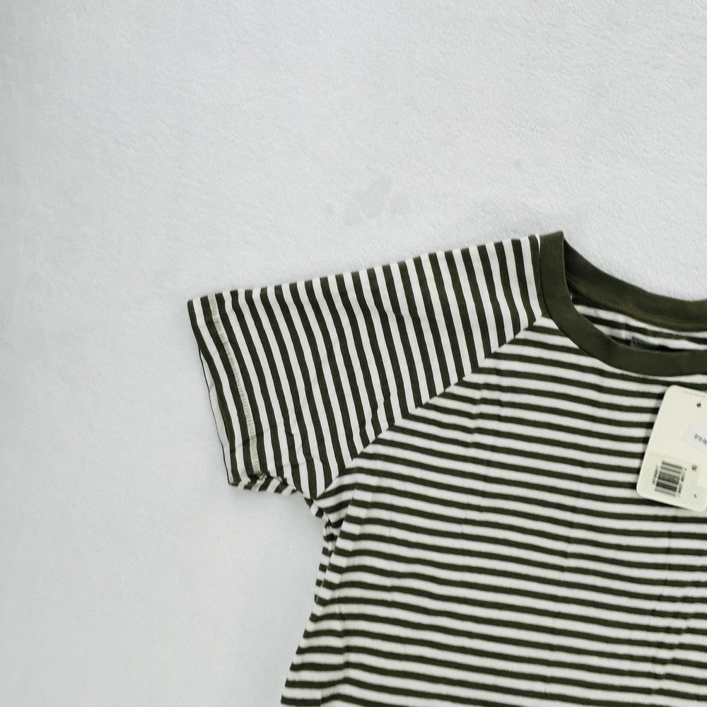 Levi's Shirt Womens Medium Green White Striped Short Sleeve Crewneck Tee NEW - Picture 12 of 16